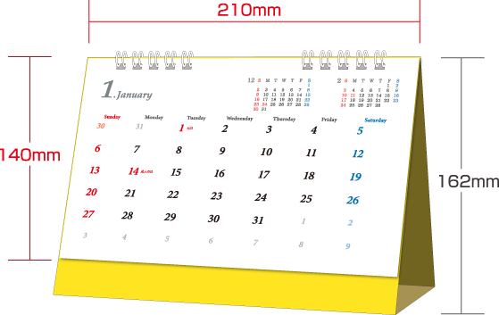 シンプル卓上カレンダー カラコレ A5サイズ卓上カレンダー デザイン一覧 オリジナルの名入れ卓上カレンダー オリンピア印刷 最短4営業日発送